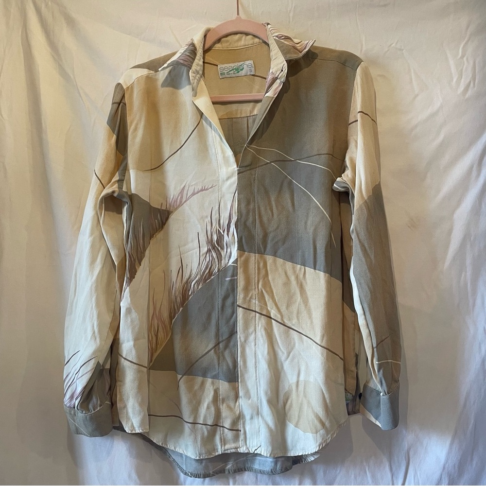 Seaplane Brand Small “A German Sense Of Humor” Tunic Blouse Shirt Retro Dune